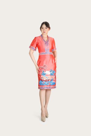 CNY - ETHNIC PEACH CHEONGSAM