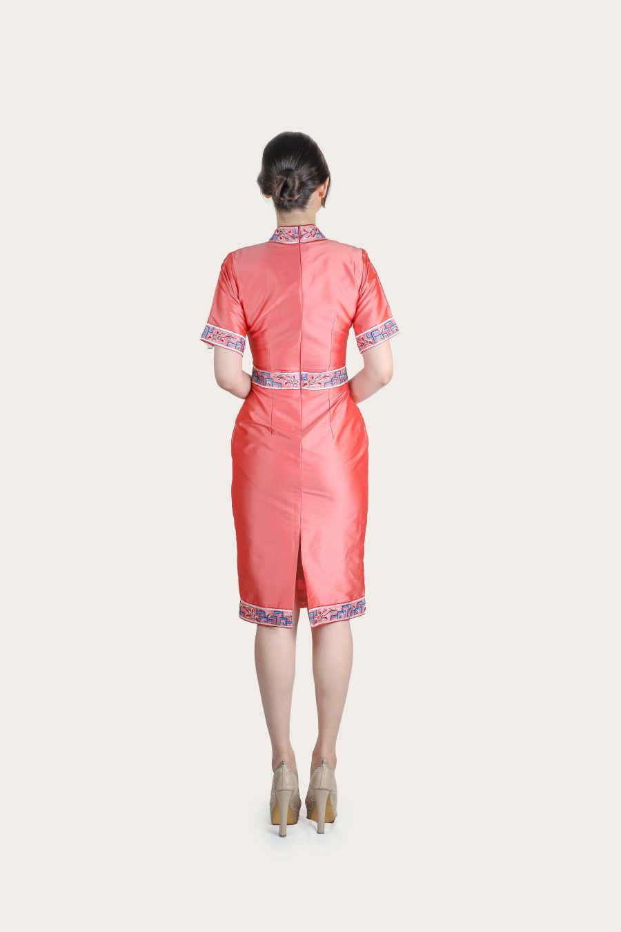CNY - ETHNIC PEACH CHEONGSAM - Gambar 4