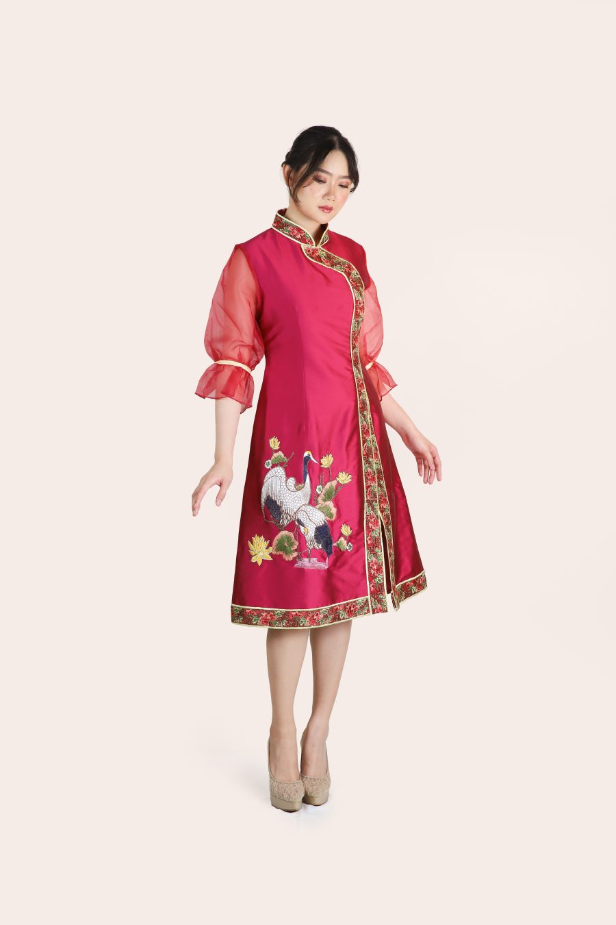 CNY - ZEVANYA RED DRESS - Gambar 3