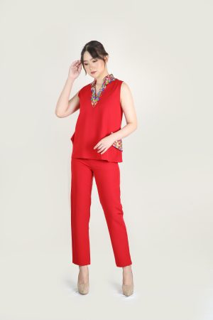 CNY - ONESET CASUAL RED PANTS