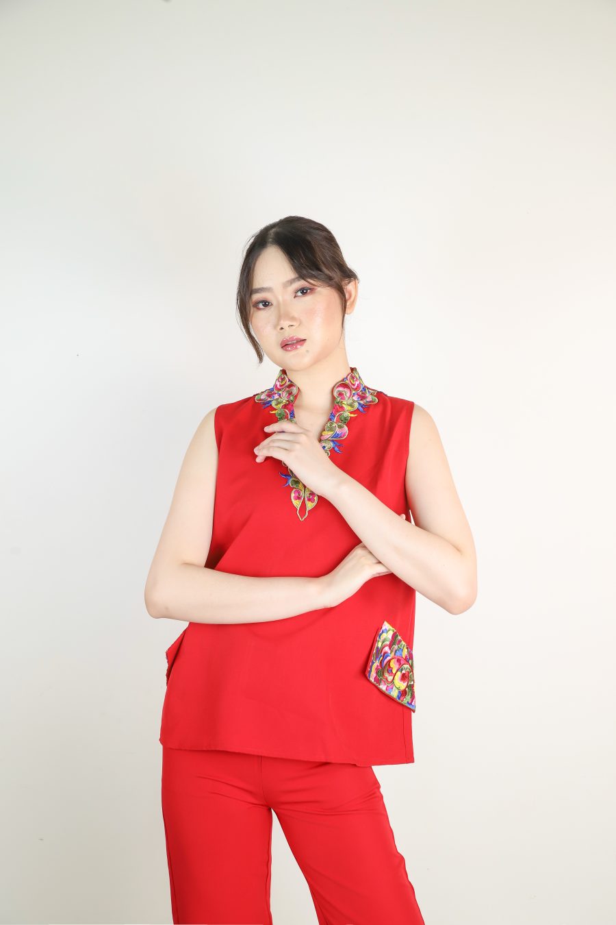 CNY - ONESET CASUAL RED PANTS - Gambar 3