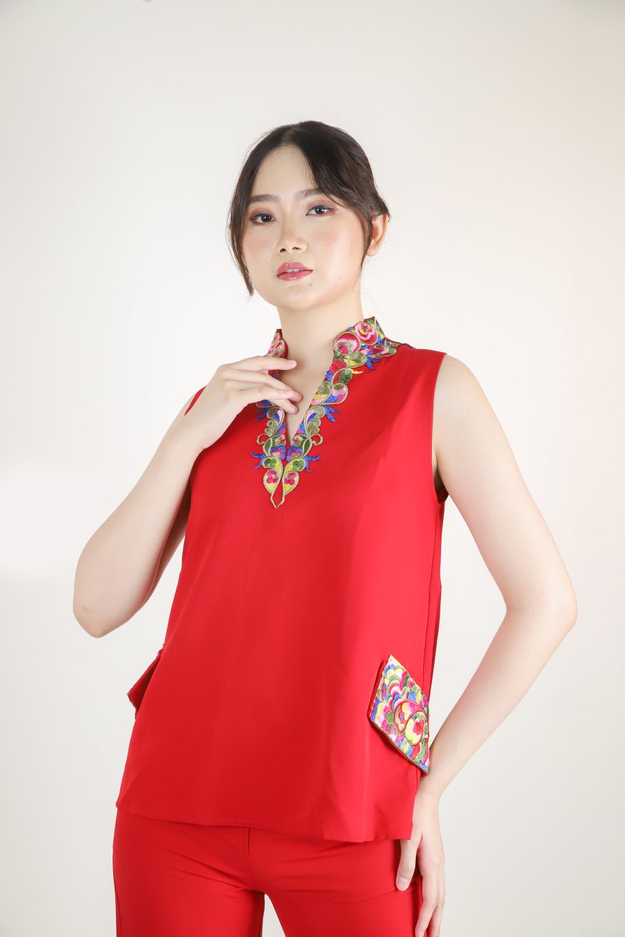 CNY - ONESET CASUAL RED PANTS - Gambar 4