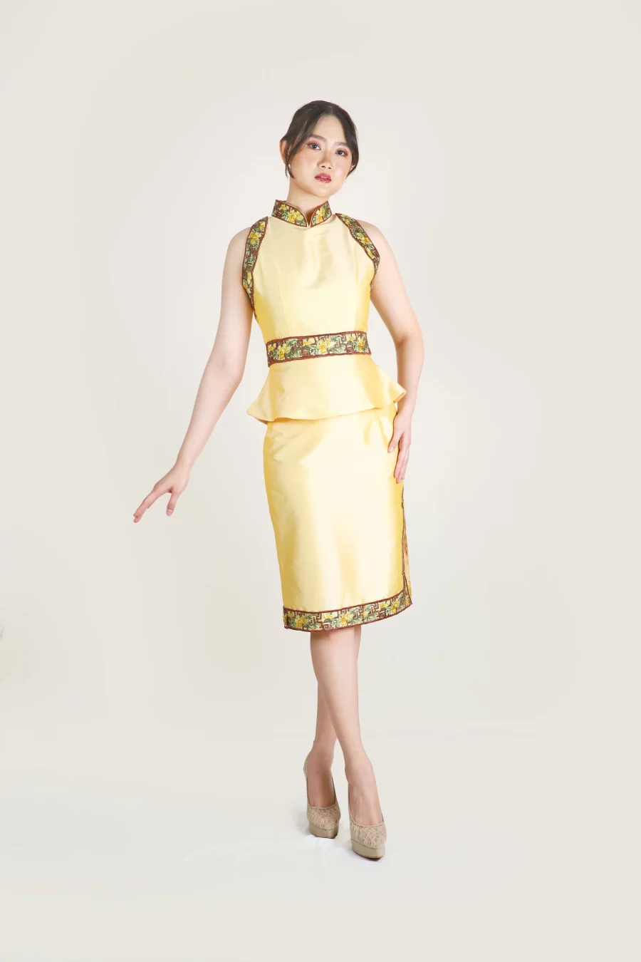 CNY - ONESET YELLOW SKIRT - Gambar 3
