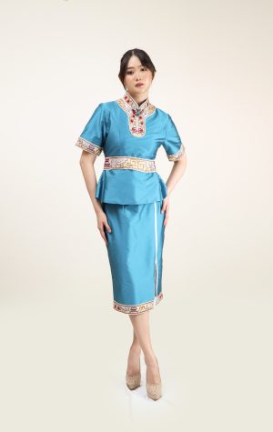 CNY - ONESET BLUE CHEONGSAM